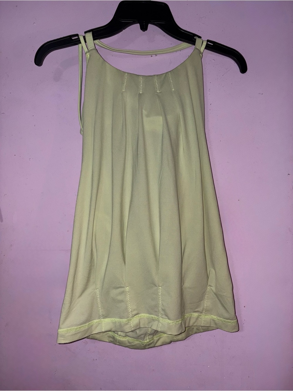 lululemon athletica Light Yellow Pleated Tank Top
